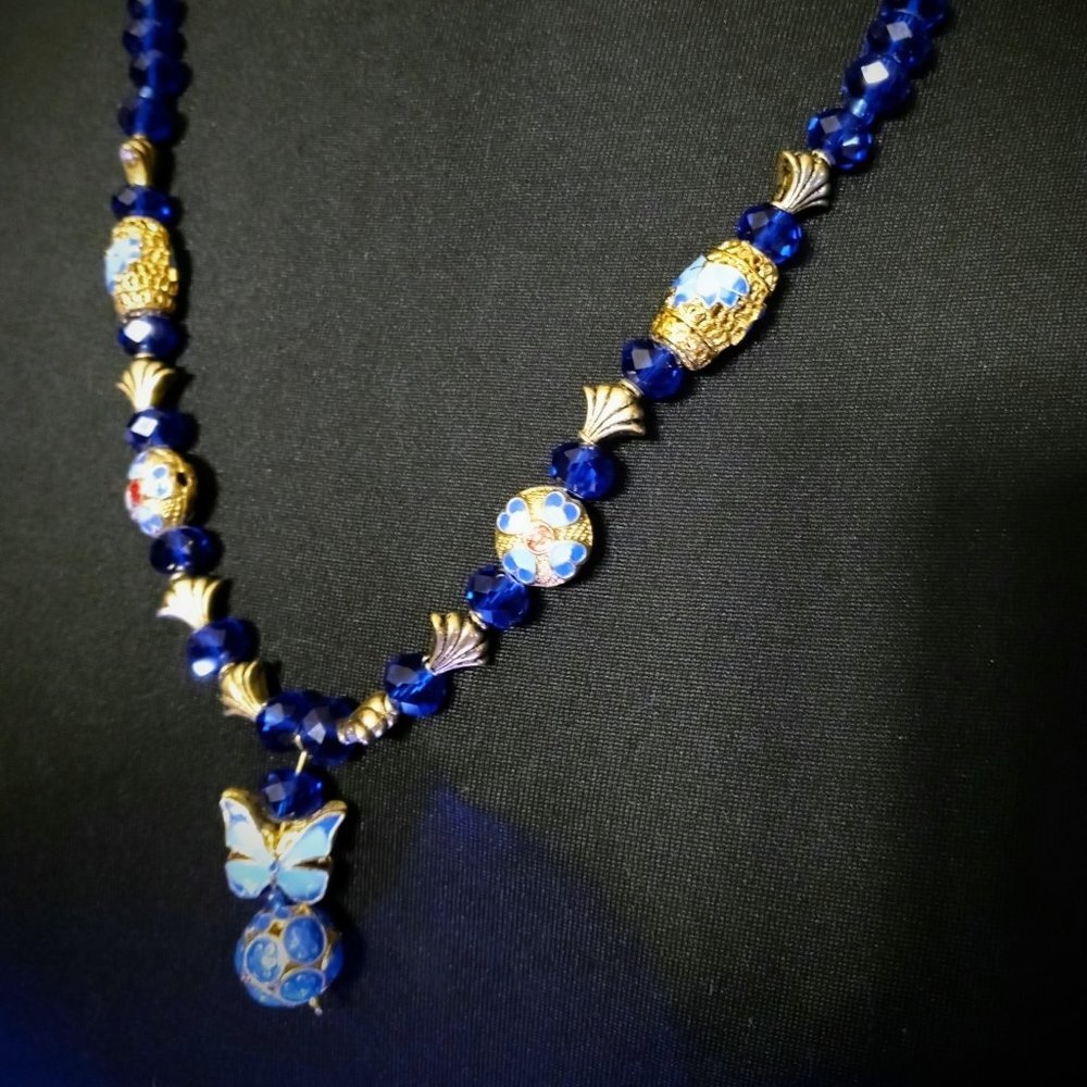 Sapphire Dream Butterfly Necklace, September birthstone necklace
